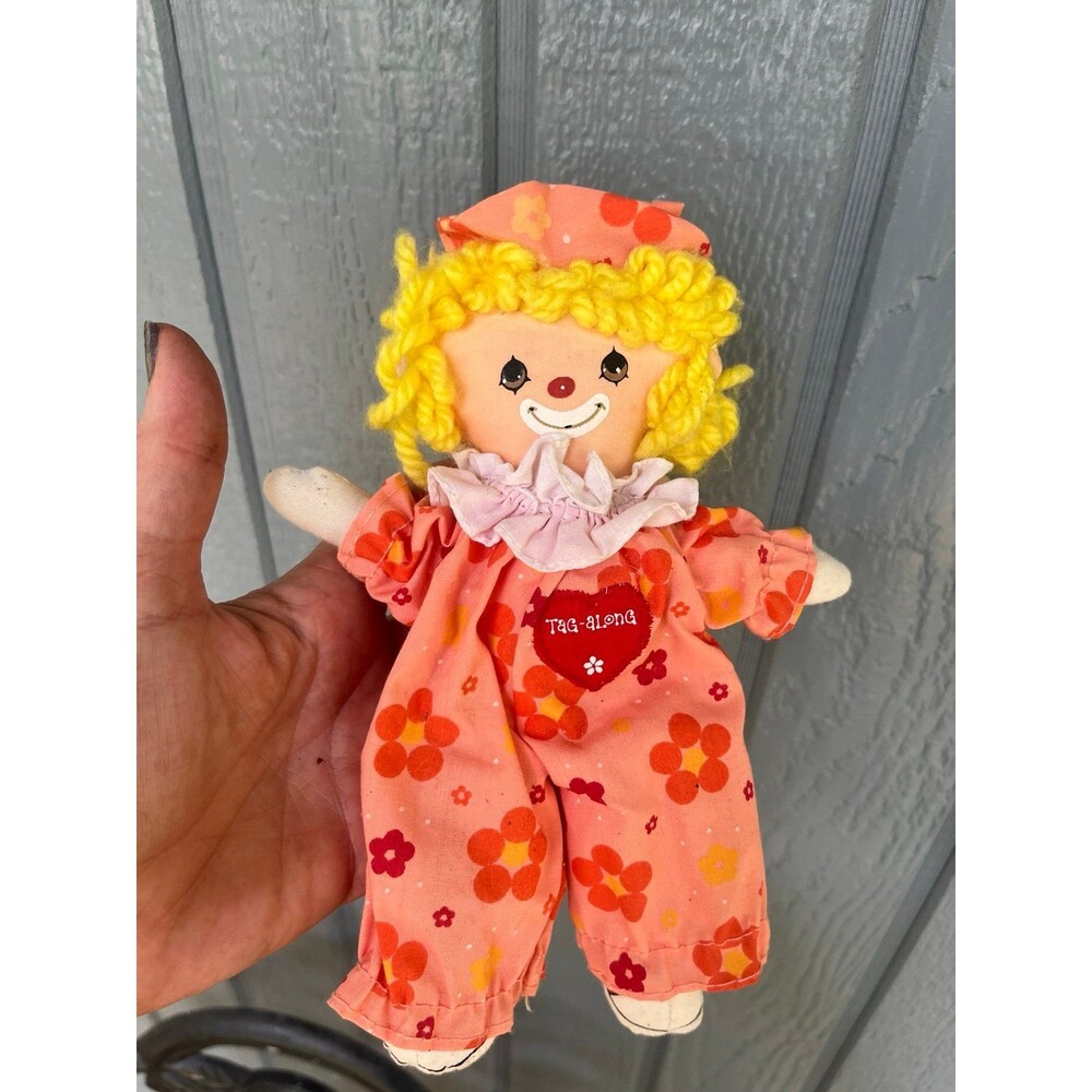Vintage Knickerbocker Tag-a-long Half Pint Rag Doll Clown